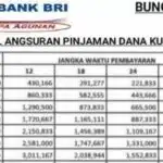 Contoh Tabel Angsuran Kur Bri 2024 Plafon 200 Juta Dengan Tenor 5 Tahun