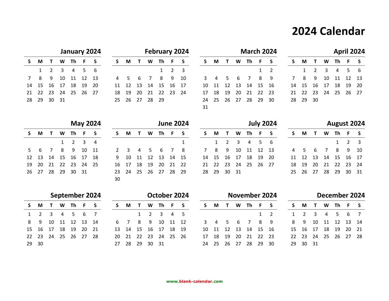 Template Kalender 2024