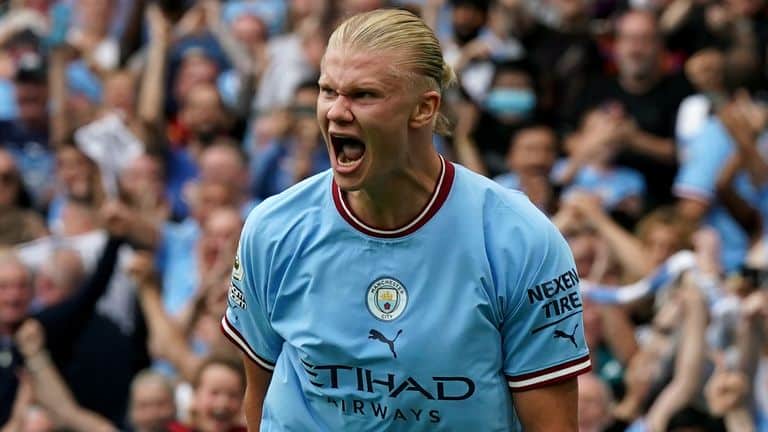 Erling Haaland hattrick di laga Man City vs Slovan Bratislava